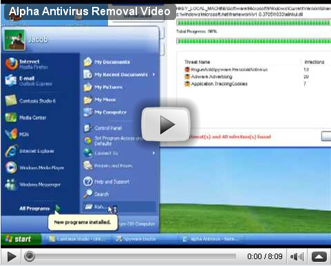 Alfa Antivirus Removal Video